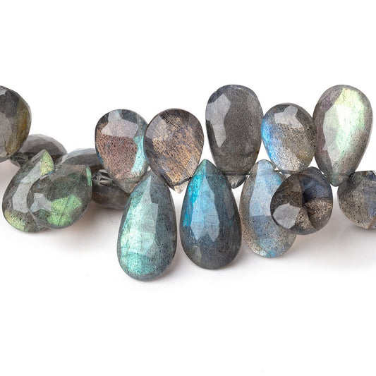 12-17mm Labradorite Faceted Pear Beads 9 inch 54 pieces