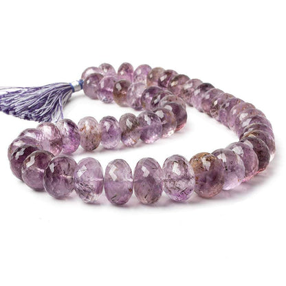 12-17mm Rare Amethyst Cacoxenite Faceted Rondelles 16 inch 45 beads AAA