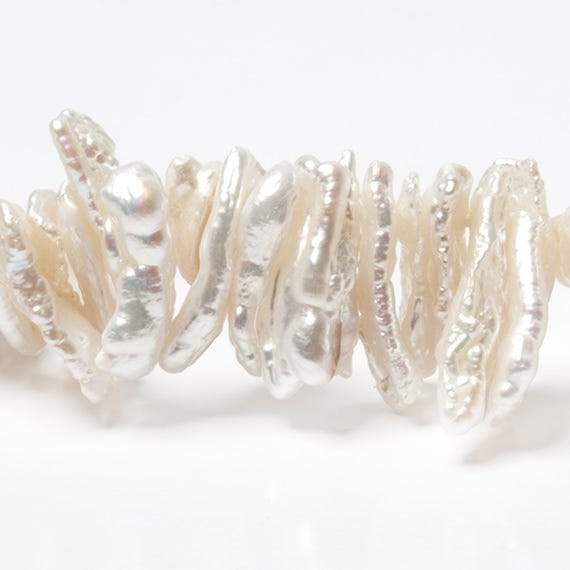 12-19mm Cream Biwa Top Drilled Freshwater Pearls 15 inch 150 pieces