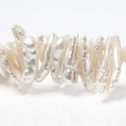 12-19mm Cream Biwa Top Drilled Freshwater Pearls 15 inch 150 pieces