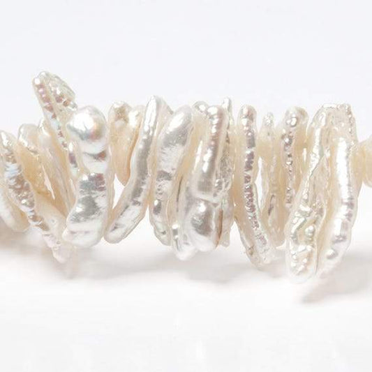 12-19mm Cream Biwa Top Drilled Freshwater Pearls 15 inch 150 pieces