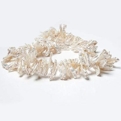 12-19mm Cream Biwa Top Drilled Freshwater Pearls 15 inch 150 pieces