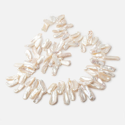 12-23mm Creamy White Top Drill Biwa Pearls 15 inch 78 beads AAA