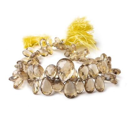 12-24mm Dark Lemon Quartz Faceted Pear Beads 10 inch 66 pieces