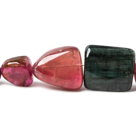 12 - 24mm Multi Color Tourmaline Plain Nugget Beads 15 inch 25 pieces