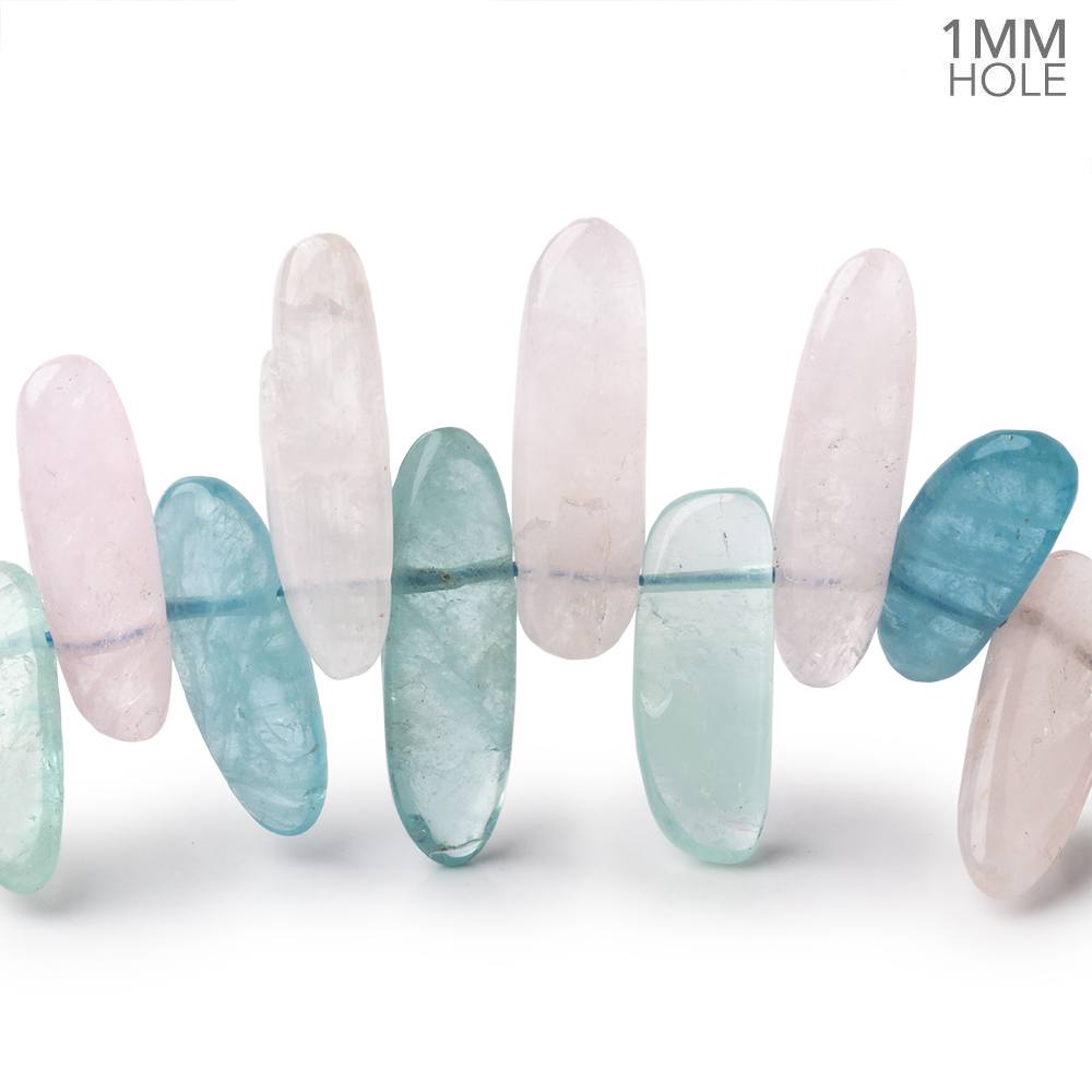 12-26mm Multi Color Beryl Top Drill Plain Nuggets 16 inch 54 Beads AA 1mm hole