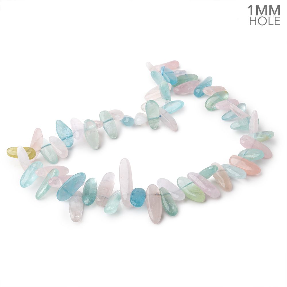 12-26mm Multi Color Beryl Top Drill Plain Nuggets 16 inch 54 Beads AA 1mm hole