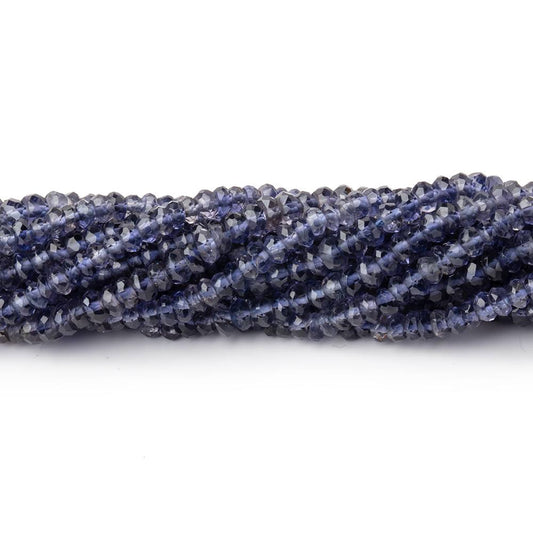 3mm Iolite faceted rondelle beads 13 inch 168 pieces AA Grade