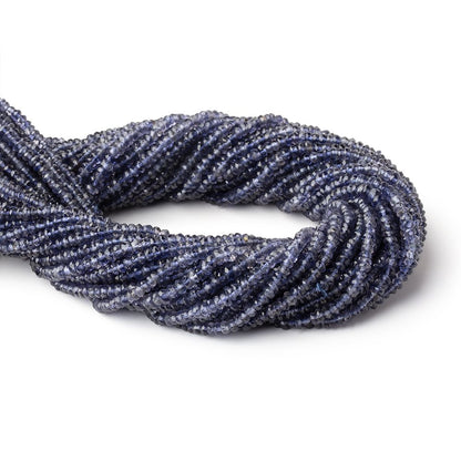 3mm Iolite faceted rondelle beads 13 inch 168 pieces AA Grade