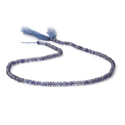 3mm Iolite faceted rondelle beads 13 inch 168 pieces AA Grade