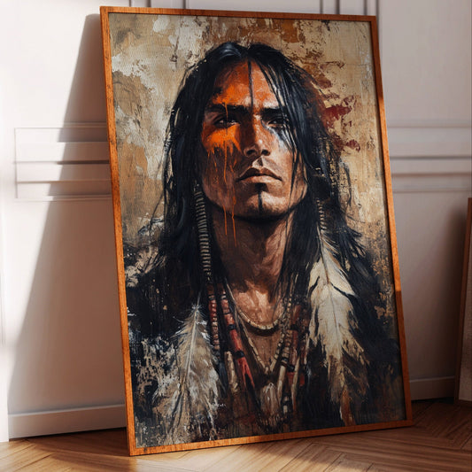 War Paint and Fire Tribal Portrait