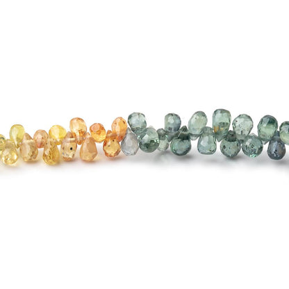 4x2.5-5x3mm Fancy Sapphire & Ruby Faceted Tear Drops 16 inch 272 beads AA