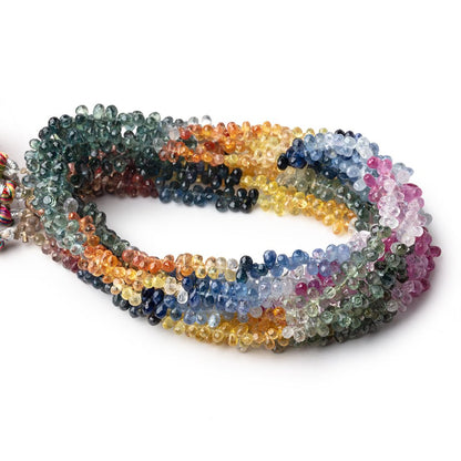 4x2.5-5x3mm Fancy Sapphire & Ruby Faceted Tear Drops 16 inch 272 beads AA