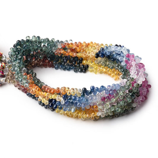 4x2.5-5x3mm Fancy Sapphire & Ruby Faceted Tear Drops 16 inch 272 beads AA