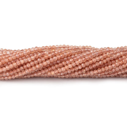 2mm Sunstone micro faceted rondelles 13 inch 200 beads AAA