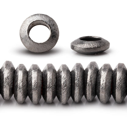 12mm Black Gold plated Brushed Disc 8 inch 48 Large Hole Beads