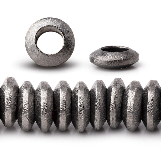 12mm Black Gold plated Brushed Disc 8 inch 48 Large Hole Beads