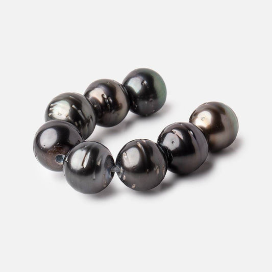 12.5-13.5mm Tahitian Saltwater 2.5mm Large Hole Pearls 3.75 inches 8 pieces