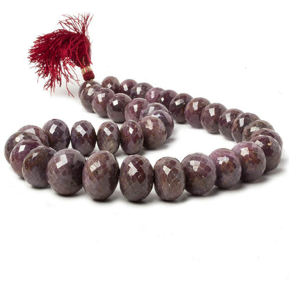 12.5-19.5mm Ruby faceted rondelle beads 16 inch 36 pieces