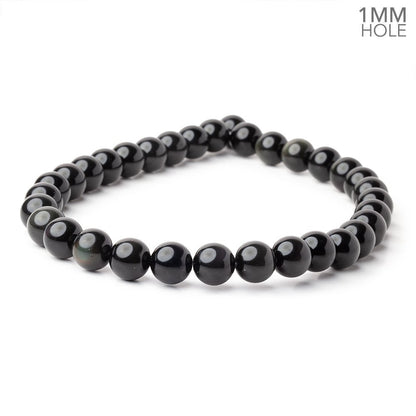 12.5mm Rainbow Obsidian Plain Round 16 inch 33 Beads 1mm Hole A