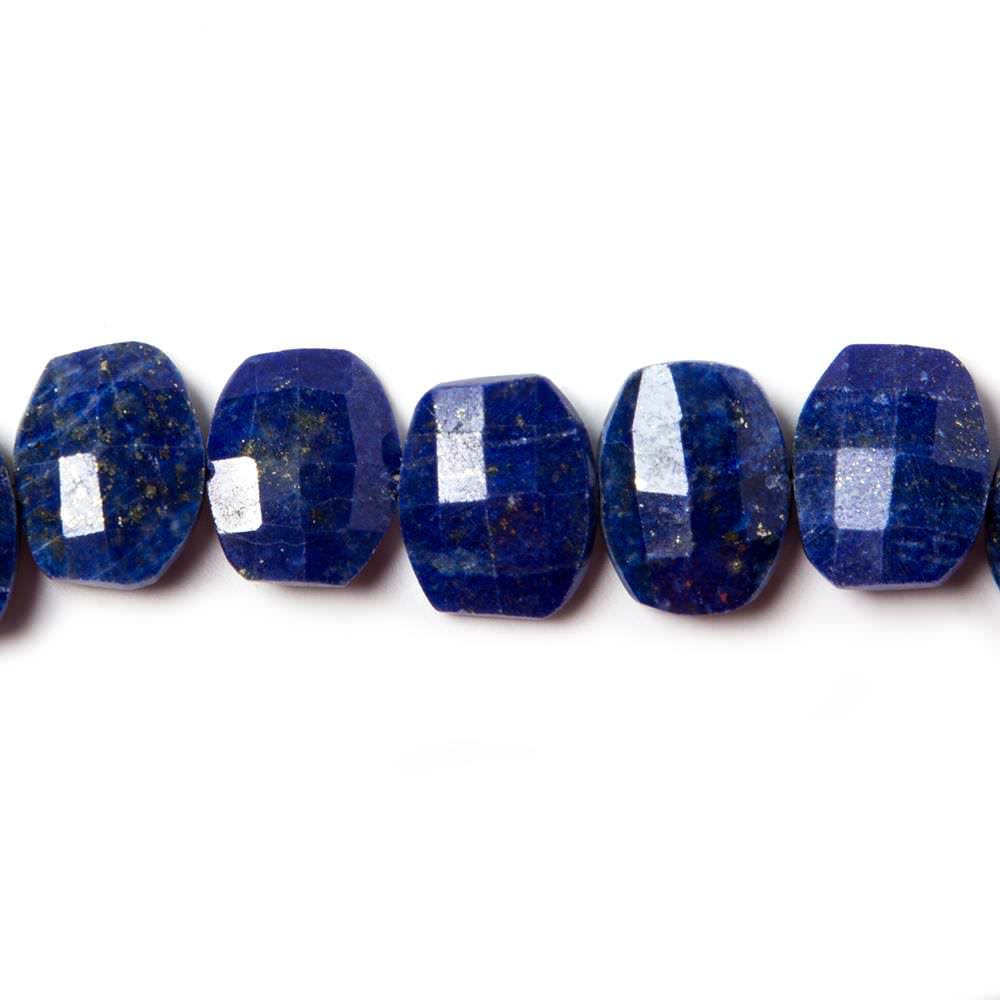 12.5x10mm Lapis Lazuli side drilled Faceted Cushion Beads 7 inch 17 pieces