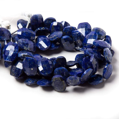 12.5x10mm Lapis Lazuli side drilled Faceted Cushion Beads 7 inch 17 pieces