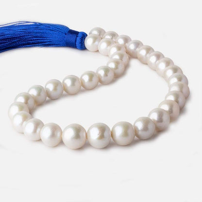 12-15mm White Round Freshwater Pearl 16.5 inch 32 pieces A