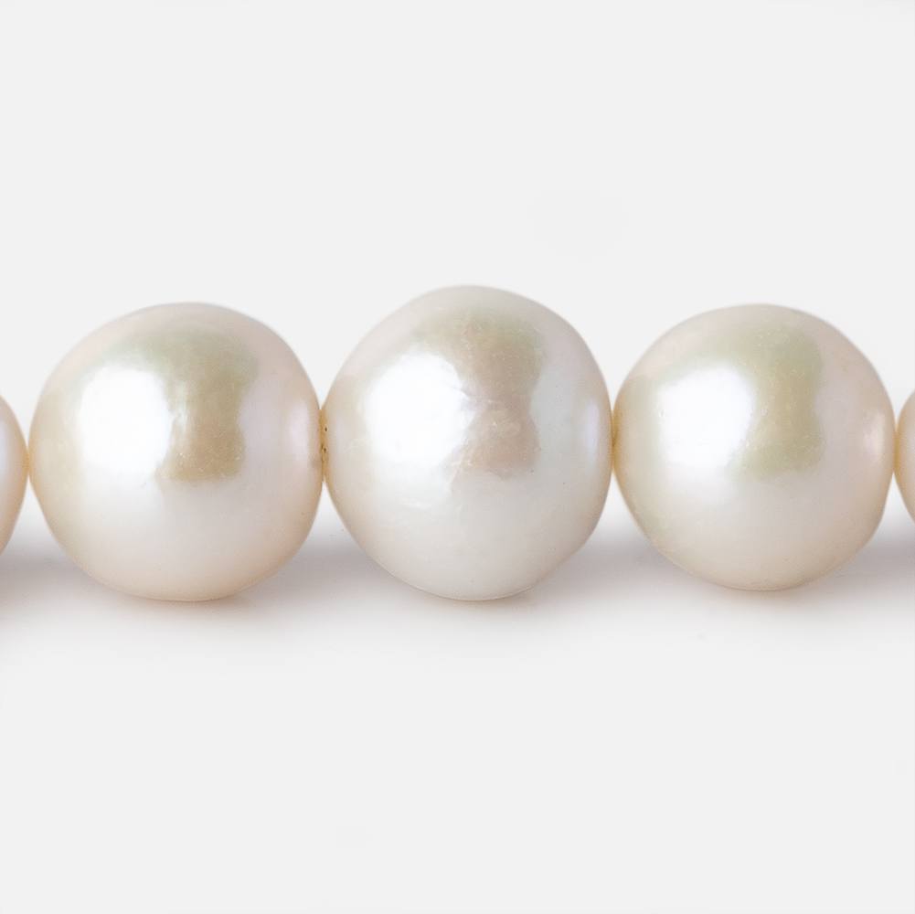 12-15mm White Round Freshwater Pearl 16.5 inch 32 pieces A