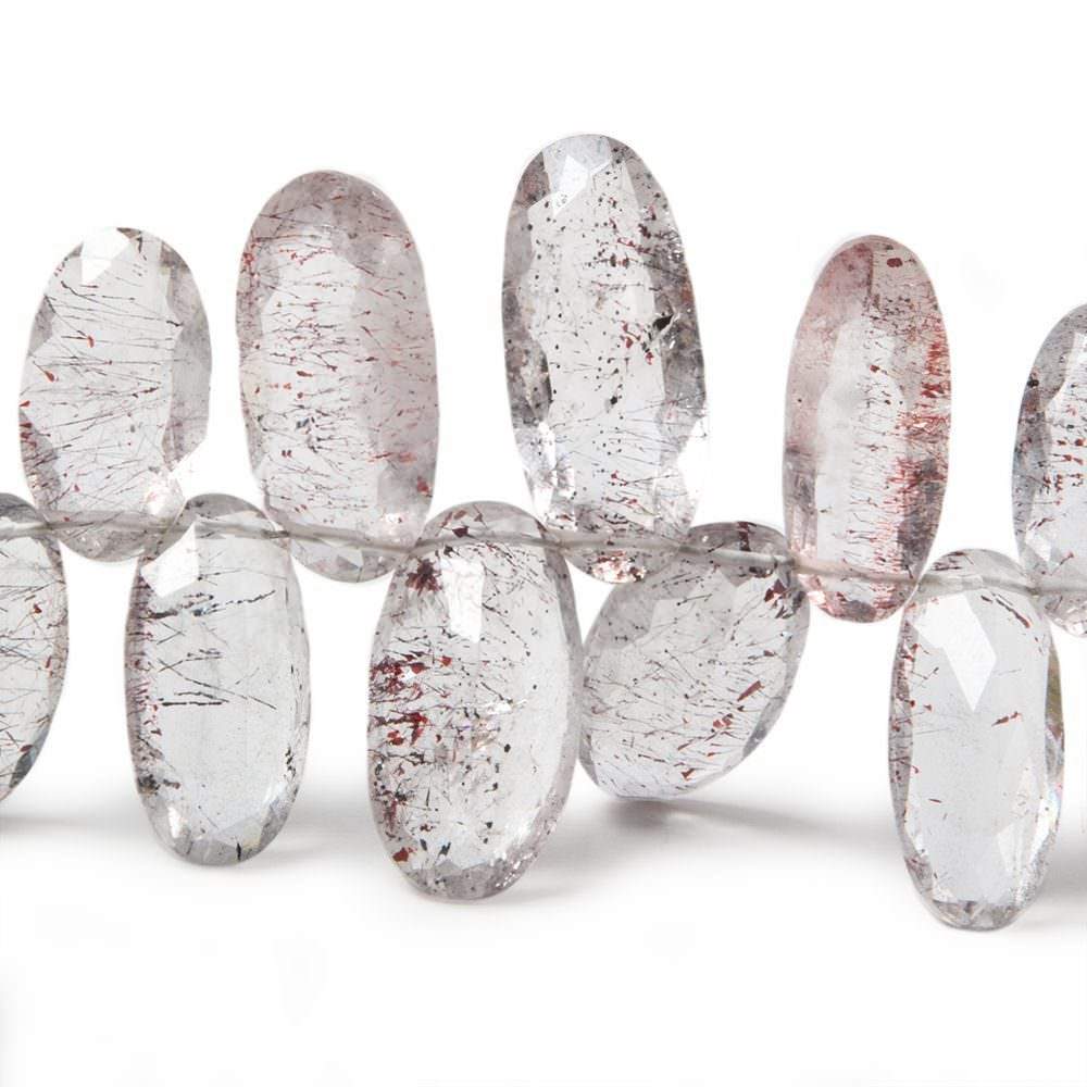 12.5x7.5-22x9.5mm Moss Amethyst Pavilion Faceted Ovals 4.5 inch 21 Beads