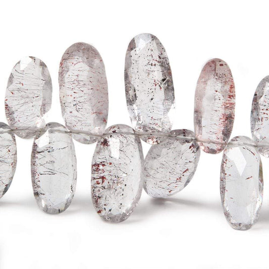 12.5x7.5-22x9.5mm Moss Amethyst Pavilion Faceted Ovals 4.5 inch 21 Beads