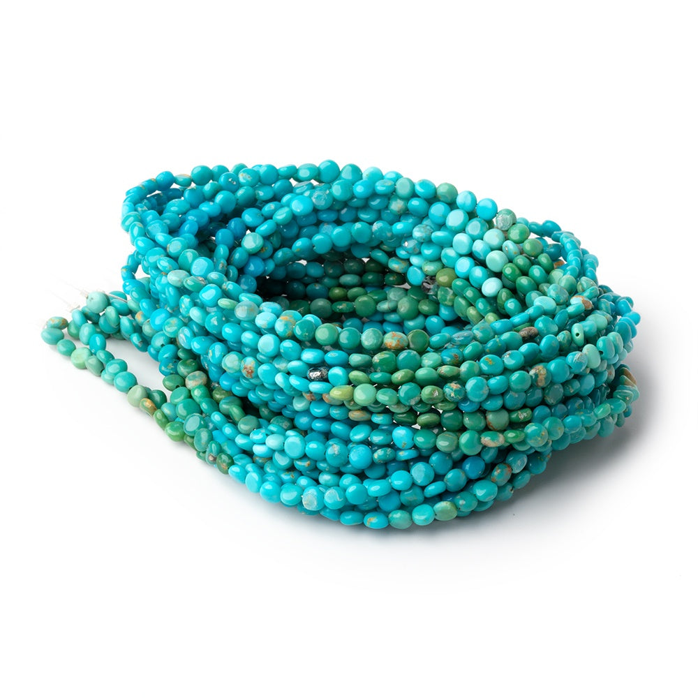 4mm Sleeping Beauty Turquoise Plain Coin beads 16 inch 108 pieces