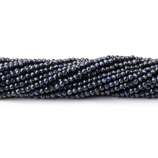 2mm Blue Sapphire micro faceted rounds 13 inch 200 beads
