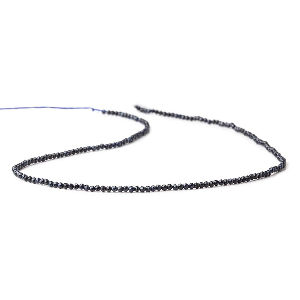 2mm Blue Sapphire micro faceted rounds 13 inch 200 beads