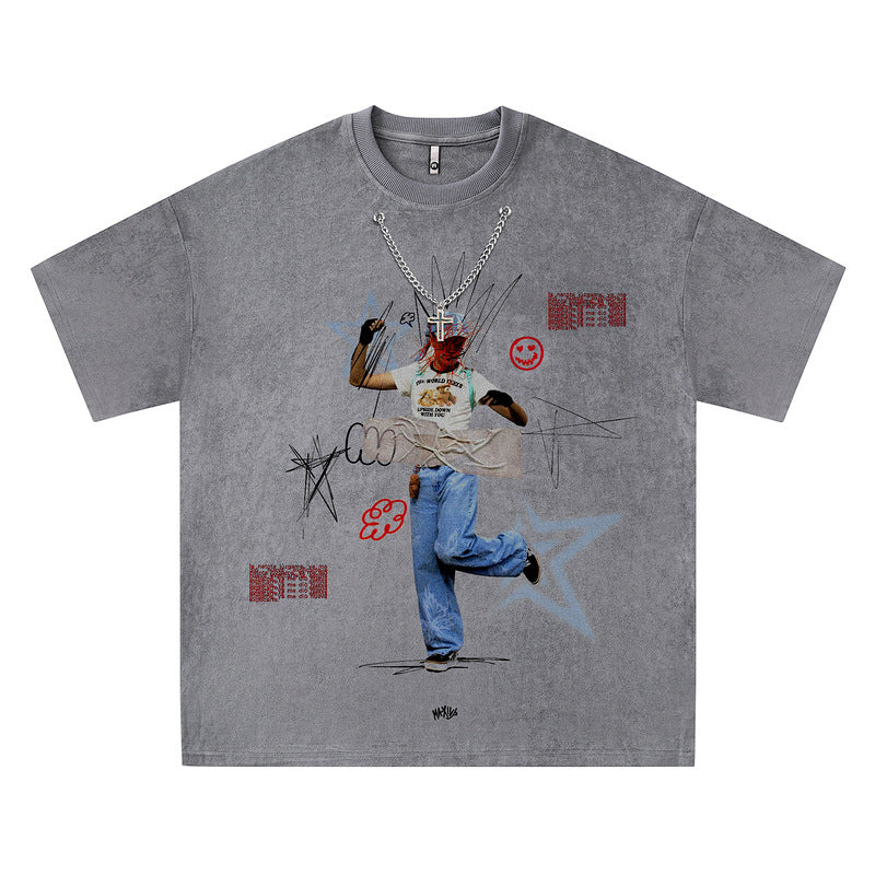 Men's Clothing  Cool Suede Unisex Short Sleeve T-Shirt Trendy