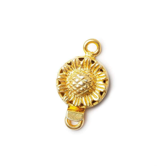 12mm 22kt Gold plated Box Clasp Sunflower Design 1 piece