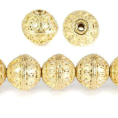 12mm 22kt Gold Plated Copper Moroccan Miligrain Design Round *DISCONTINUED*