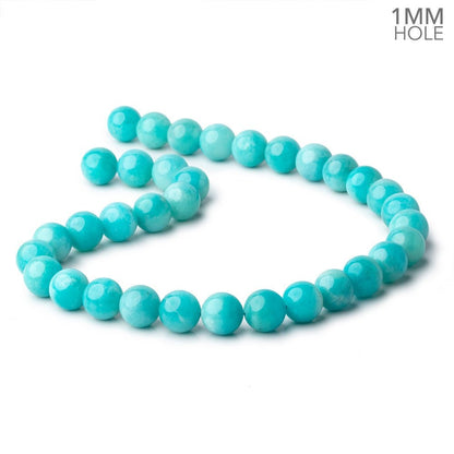 12mm Amazonite Plain Round Beads 15.5 inch 34 pieces AA 1mm hole