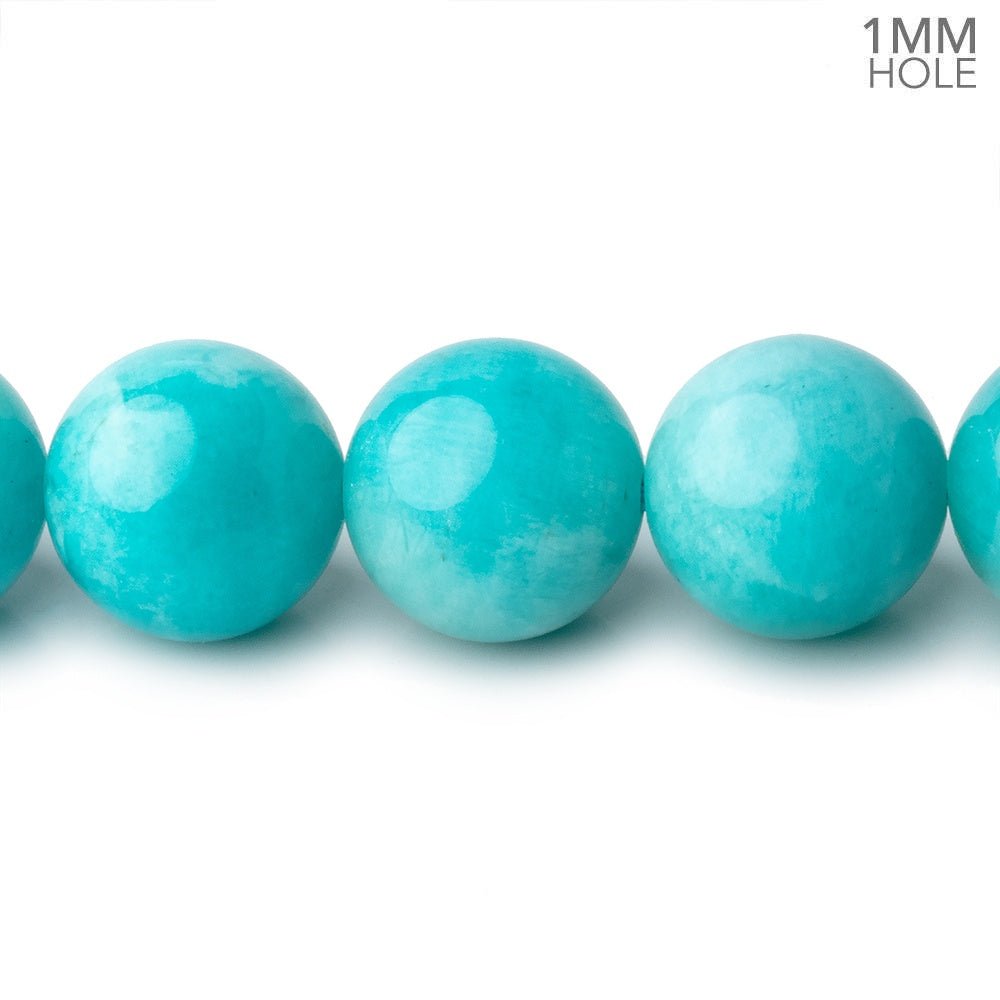 12mm Amazonite Plain Round Beads 15.5 inch 34 pieces AA 1mm hole