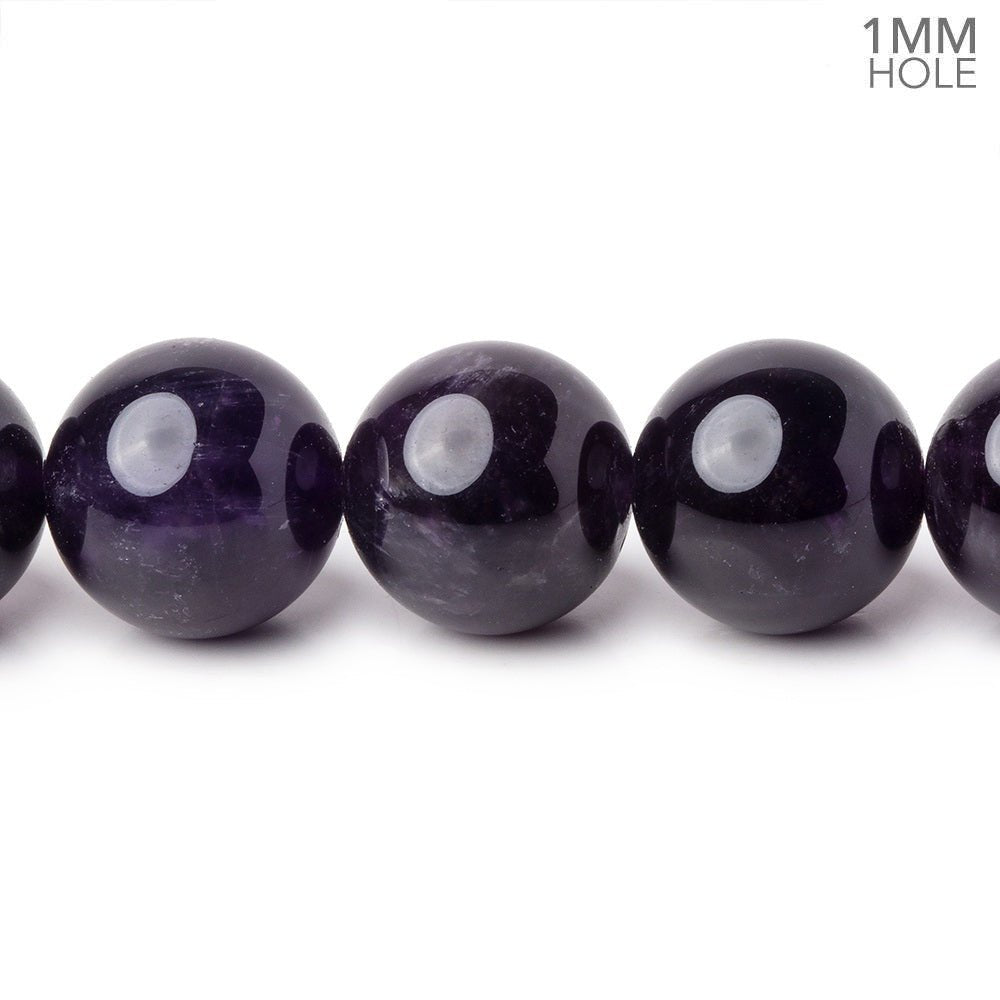 12mm Amethyst Plain Round Beads 15 inch 32 pieces AAA 1mm Hole