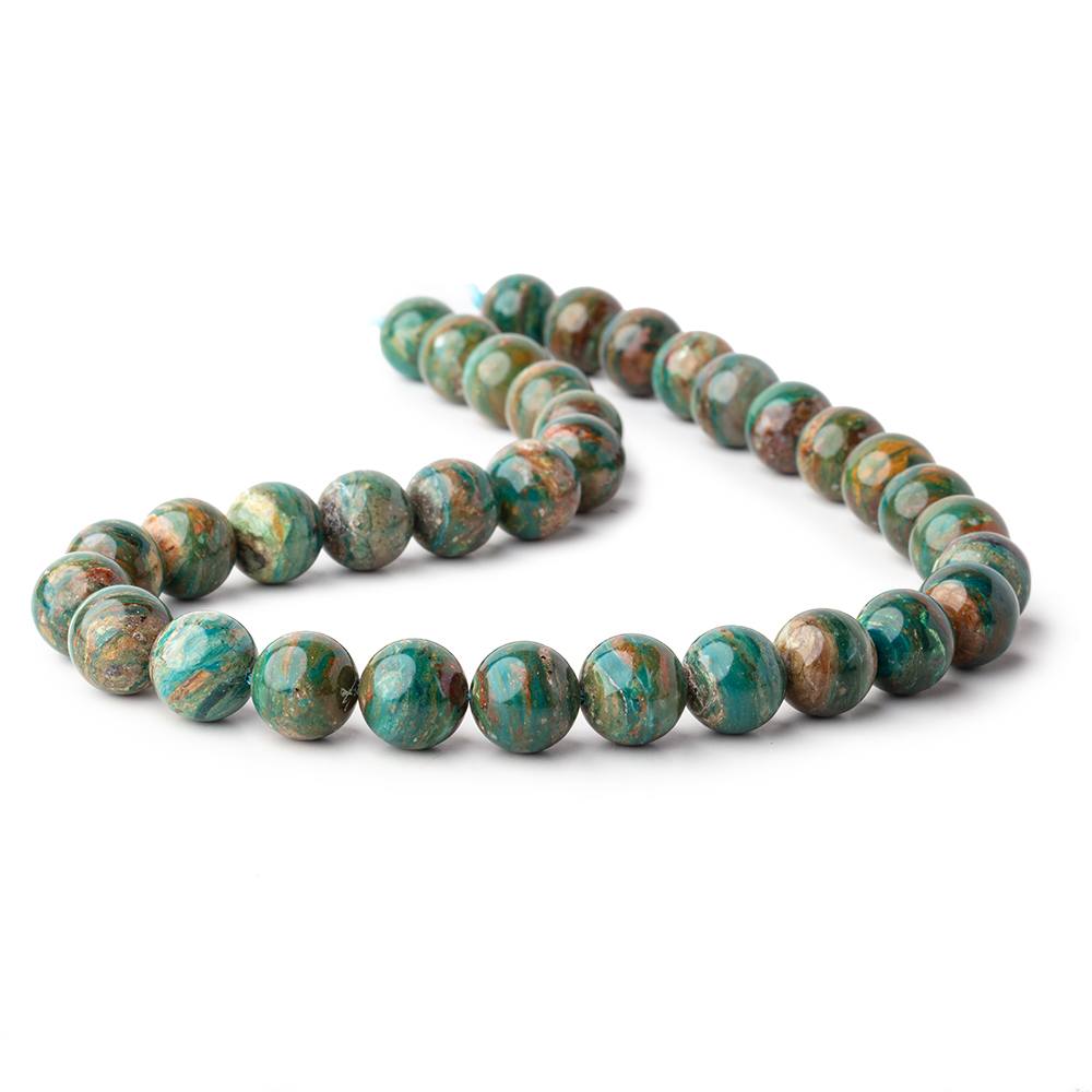 12mm Blue Peruvian Opal ( Opalina ) Plain Round Beads 16 inch 34 pieces AA