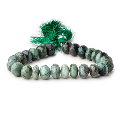 12mm Brazilian Emerald Faceted Rondelle Beads 8 inch 26 pieces