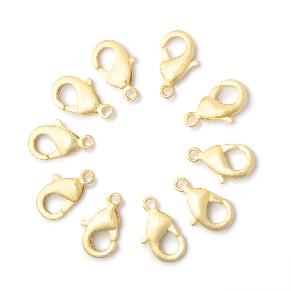 12mm Brushed Lobster Clasp Set of 10 Pieces