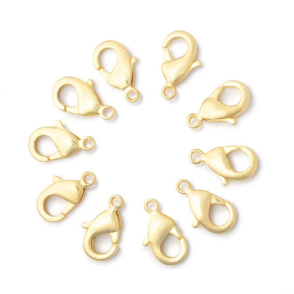 12mm Brushed Lobster Clasp Set of 10 Pieces