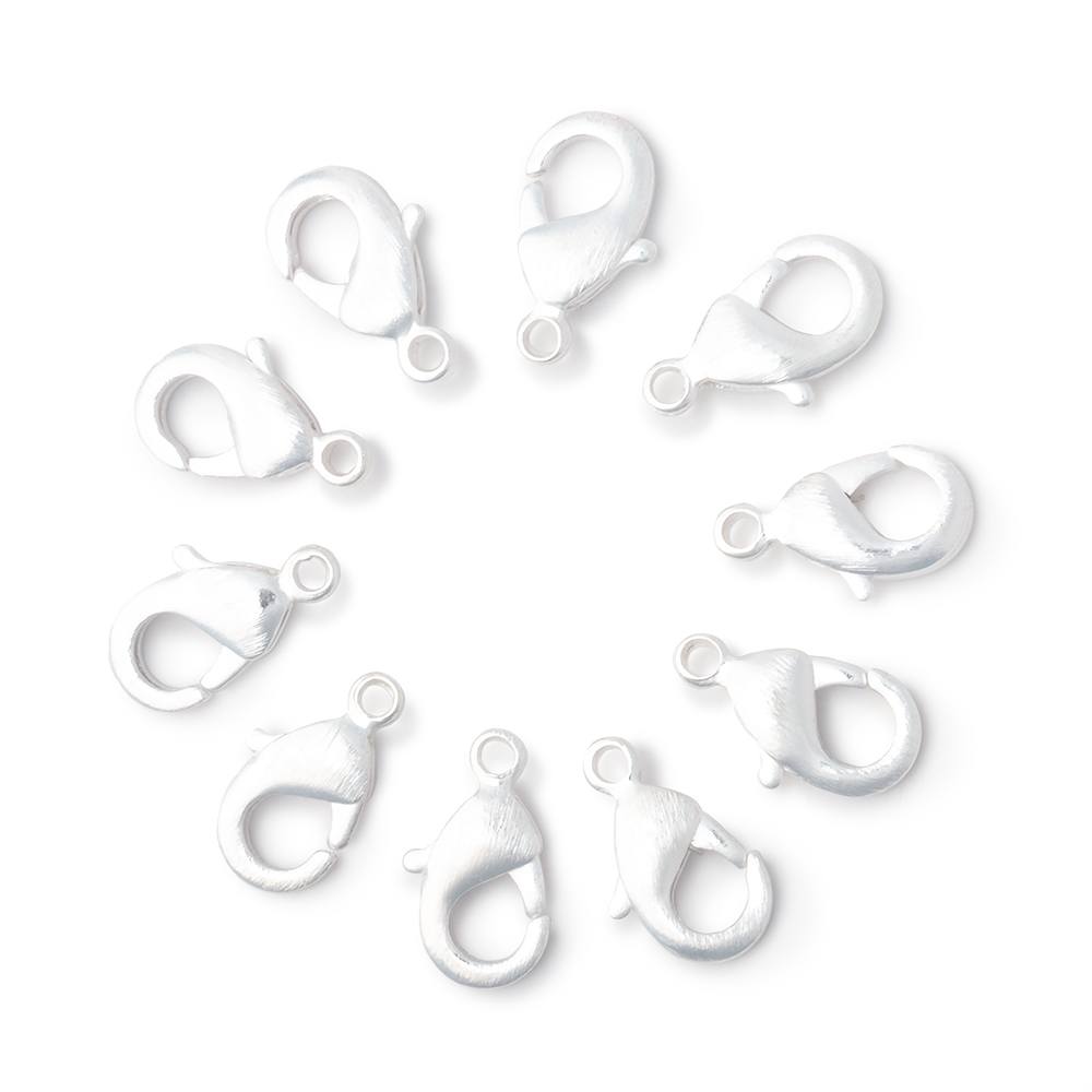 12mm Brushed Lobster Clasp Set of 10 Pieces