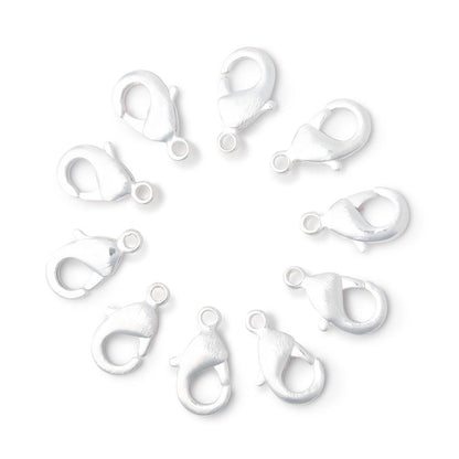 12mm Brushed Lobster Clasp Set of 10 Pieces