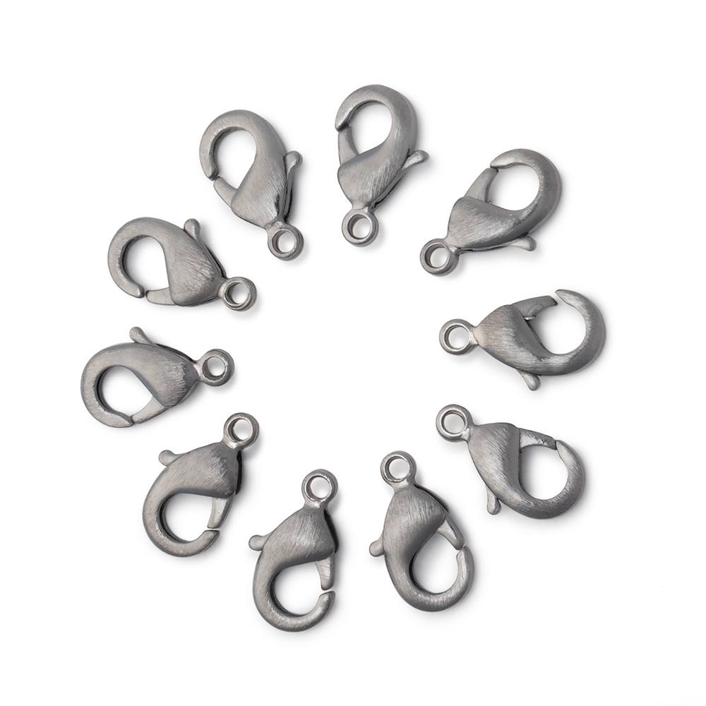 12mm Brushed Lobster Clasp Set of 10 Pieces