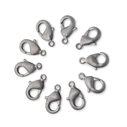 12mm Brushed Lobster Clasp Set of 10 Pieces
