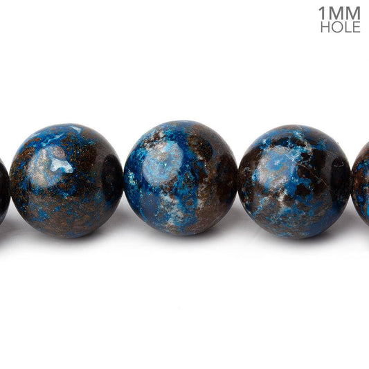 12mm Chrysocolla plain round large hole beads 16 inch 34 pieces A