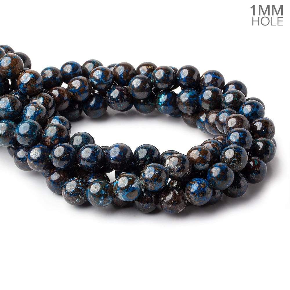 12mm Chrysocolla plain round large hole beads 16 inch 34 pieces A