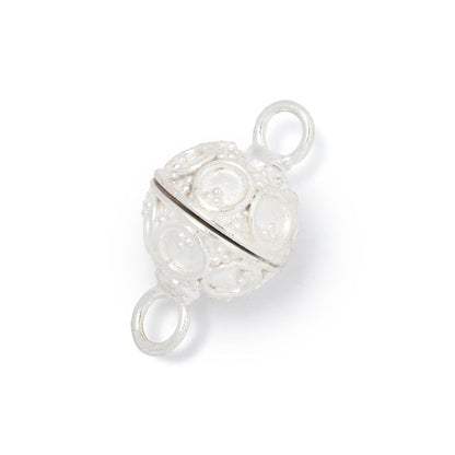 12mm Circle & Miligrain Magnetic Clasp 1 piece